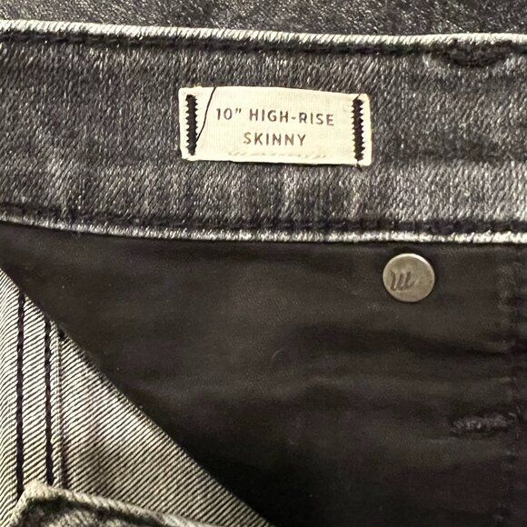 Madewell 10-Inch High Waist Skinny Jeans, color: distressed black/grey size 25 - Picture 3 of 5